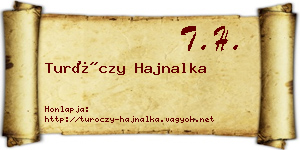 Turóczy Hajnalka névjegykártya